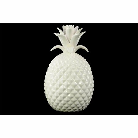 SMARTGIFTS Urban Trends Collection  Porcelain Pineapple Figurine, Large - White SM3260529